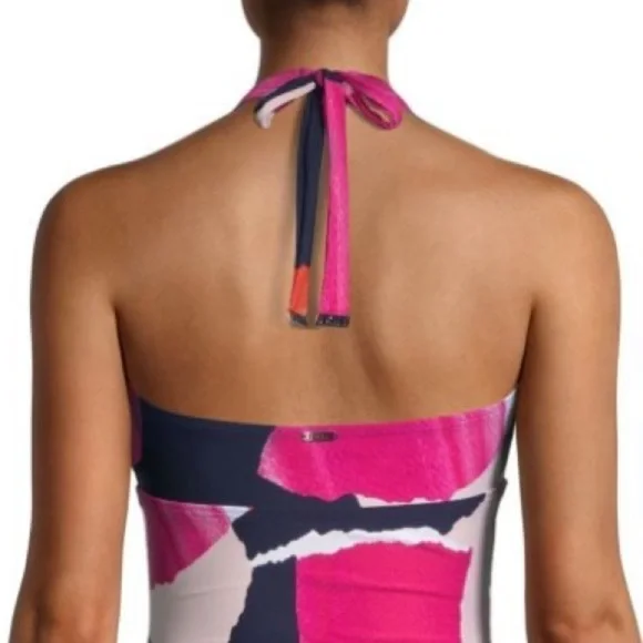 NWT DKNY Halter One Piece Swimsuit Abstract Print - Picture 12 of 14